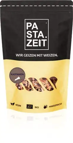 Pastazeit Bio Kastanien Campanelle (3x250g), Proteinreich, Handgemachte Nudeln, Vegan, Weizenfrei