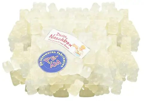 Deine Naschbox | Zuckerfreie PE ÄM Banane Bärchen | 500g Nachfüllbeutel | Fruchtgummi - Minimale Verpackung 100% recyclebar - Großpackung - Saftig