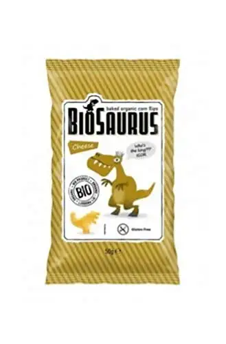 Mais-Chips Dinosaurier mit Käsegeschmack Gluten-frei BIO 4x15 g BioSaurus