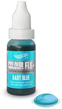 COLOUR FLO ? Airbrush - BABY BLAU - essbar Lebensmittel Farbe Flüssigfarbe Rainbow Dust + Ausstechform (Bundle)