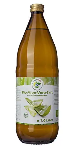 Bio Aloe Vera Saft 1L, naturtrüber Direktsaft, ohne Zuckerzusatz, vegan, kontrolliert biologischer Anbau, handfiletiert