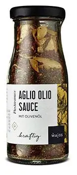 WAJOS Aglio Olio Sauce 70g | Pastasauce, Nudelsauce, Knoblauchsoße | ideal zum kochen, verfeinern & grilen | Dip zu Fisch, Fleisch & Gemüse | vegan