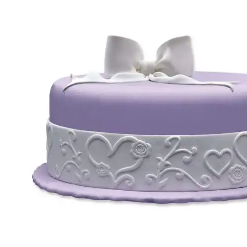 Cake Company Fondantrand 5m ca.4,7 x 5 cm weiß Herzen und Rose 1er Pack (1 x 700 g)
