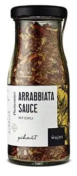 WAJOS Arrabbiata Sauce mit Chili 50g | Pastasauce, Nudelsauce, scharfe Soße | ideal zum kochen, verfeinern & grillen | würziger Dip zu Fisch, Fleisch & Gemüse | vegan
