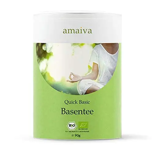 "Quick Basic" 90g Basentee, ayurvedischer Basen-Tee / basischer Kräutertee (mit Mate, Grüntee, Pai Mu Tan, Oolong, Rooibos, Brennessel, Löwenzahn, uvm. - aus kontrolliert biologischem Anbau