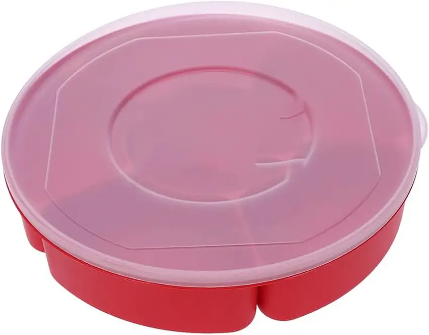 GJRFYJ Tablett-Platte Snack-Teller mit geteiltem Obst-Nuss-Schüssel Süßigkeiten-Deckel mit Behälter Trockenteller Dessert Trockenfach Nüsse (Color : B, Size : 26x26x5.5cm)