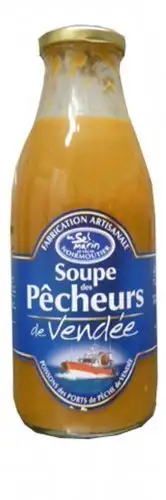950ml bester Fischsuppe vom Atlantik, in der Flasche, Soupe des Pêcheurs de Vendée.