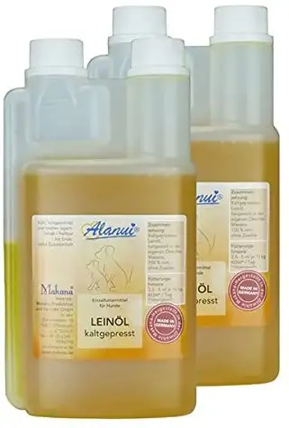 alanui Leinöl, nativ kaltgepresst, 100% rein, Dosierflasche, 2er Pack (2 x 500 ml)