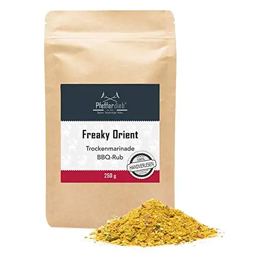 Freaky Orient Premium BBQ Rub, Grillgewürz, Trockenmarinade für Fleisch und Fisch, 250g - Pfefferdieb®