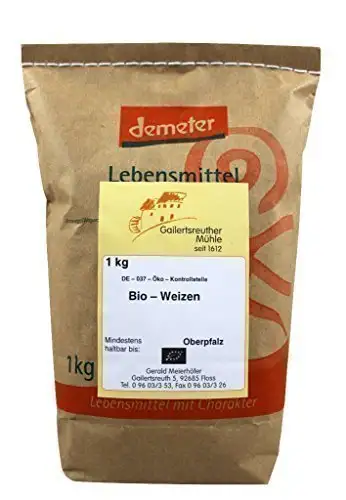 Bio Weizen 4x1 kg - Demeter Bio Weizen Körner Premium Qualität