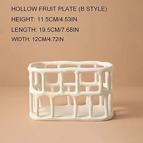 Obstkörbe Hohlharzfruchtplatte, Fruchtplatte, Snack, Süßigkeitenschale, rund und quadratisch, Wohnzimmer Dekoration Handwerk Obstschale (Color : B)