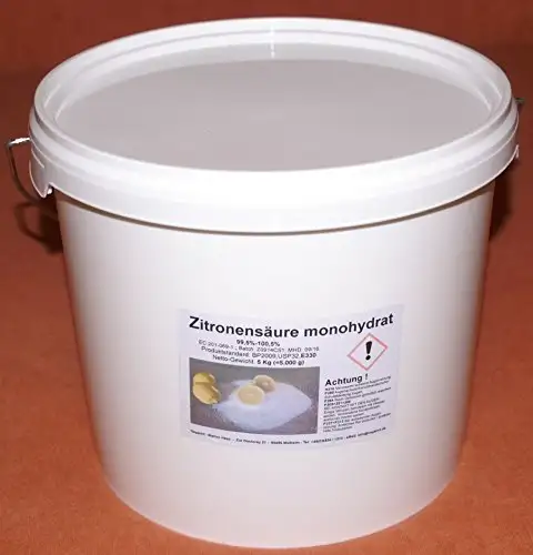 Zitronensäure 5 Kg, reine Lebensmittelqualität E330 im Eimer