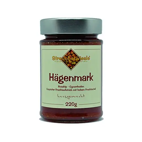 Streuobstwiesle Hägenmark - 220 g - Exquisiter Hagebutten Fruchtaufstrich - Marmelade, Konfitüre - mit hohem Fruchtanteil