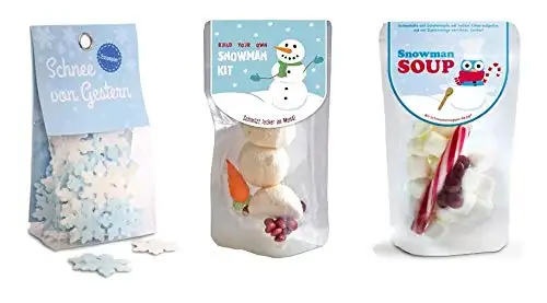 Liebeskummerpillen | weihnachtliches Schneeman-Set | Snowman Kit, Schneemann-Suppe und "Schnee von Gestern"-Esspapier zum Essen | Spaß-Geschenk zur Weihnachtszeit, für Adventskalender und zum Wichteln