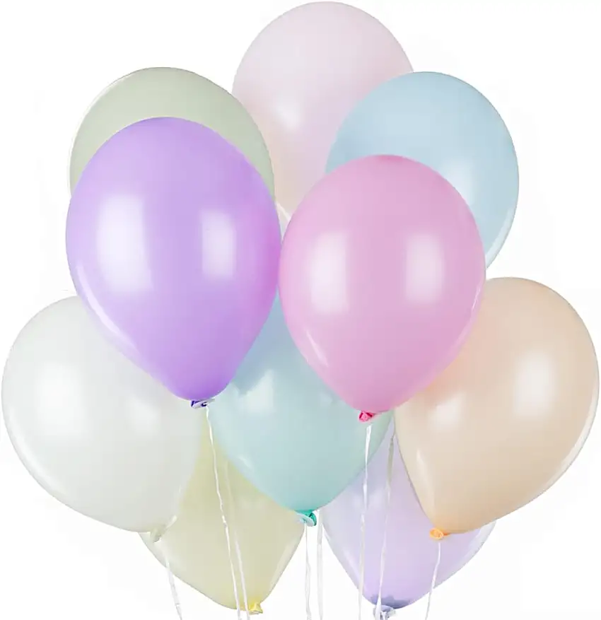 Premium Luftballons Pastell Mix • Helium Ballons • 50 Stück • 10 Farben • Pastell Ballons Macaron für schöne Party Deko, Hochzeitsdeko, Luftballon Girlande • 100% Naturlatex • Bio abbaubar • reißfest
