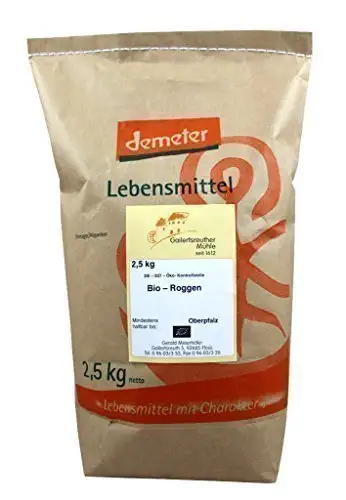 Bio Roggen 3x2,5 kg - Demeter Bio Roggenkörner unvermahlen Premium Qualität