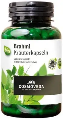 Cosmoveda - Bio Brahmi Kapseln (ayurvedische Nahrungsergänzung in vegetarischen Kapseln) - 1er Pack (1 x 64g; ca. 200 Kapseln) - BIO