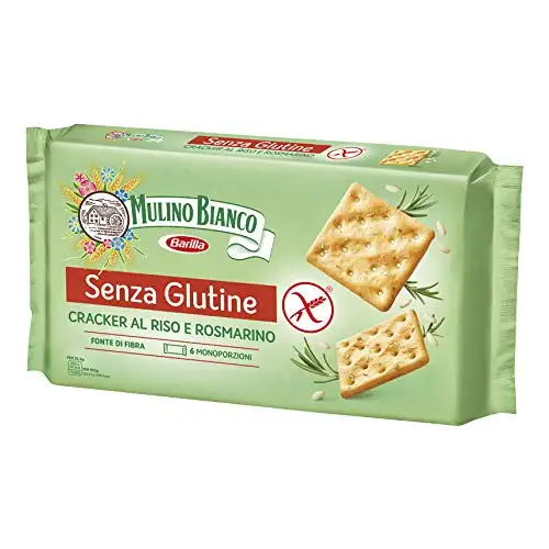 6x Mulino Bianco Crackers Reis und Rosmarin glutenfrei Salzgebäck 200g gesalzen