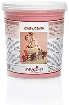 Saracino Modellierpaste Modellierfondant - Rosa 1 kg Eimer