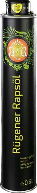Rügener Rapsöl, nativ, kaltgepresst und naturtrüb 0,5l, kostenfreie Lieferung