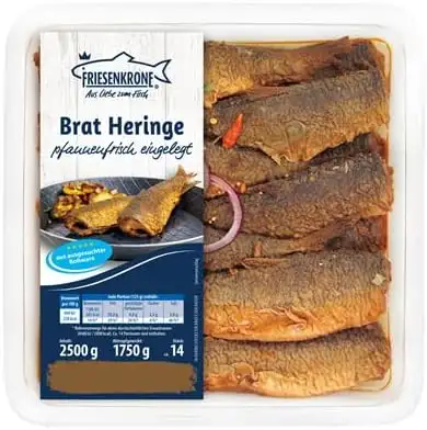 Friesenkrone Bratheringe ca. 15 Stück - ca 2,5 kg Schachtel