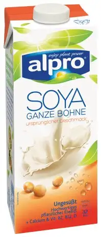 8x Alpro - Soya Drink Ganze Bohne Ungesüßt - 1000ml