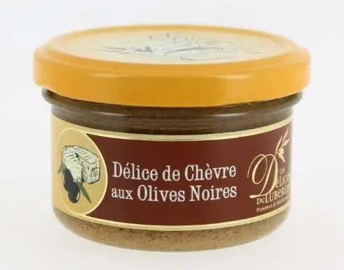 Les Délices du Luberon - Délice de Chèvre aux Olives Noires (Ziegenkäse-Paste mit schwarzen Oliven) 90 g