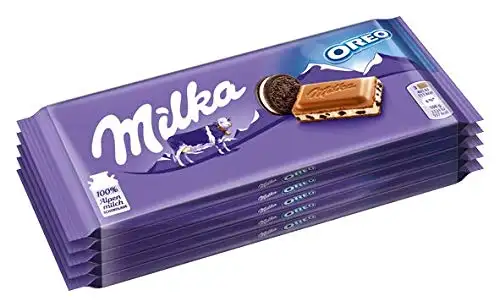 Milka & Oreo - Zartschmelzende Schokoladentafel mit original Oreo-Keksstückchen - 5 x 100g