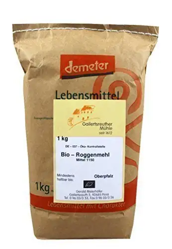Bio-Roggenmehl mittel 4x1 kg - Demeter Bio Roggenmehl Type 1150 Premium Qualität