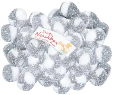 Deine Naschbox | Salmiak Bonbon Kugeln | 500g Nachfüllbeutel | Minimale Verpackung 100% recyclebar - Großpackung - Gelatinefrei - Salmiak Füllung