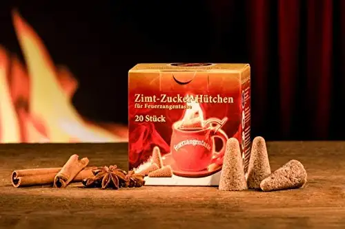 Feuerzangentasse Zimt-Zucker-Hütchen (20 Stück) Original Zimt Zuckerhütchen für Feuerzangenbowle