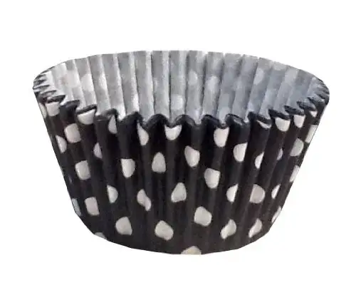 180 Pünktchen Design Muffinförmchen: Schwarz / 180 Polka Dot Muffin Cases: Black