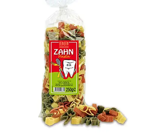 Bunte Motiv-Nudeln Zahn-Pasta (250 g) aus deutscher Manufaktur