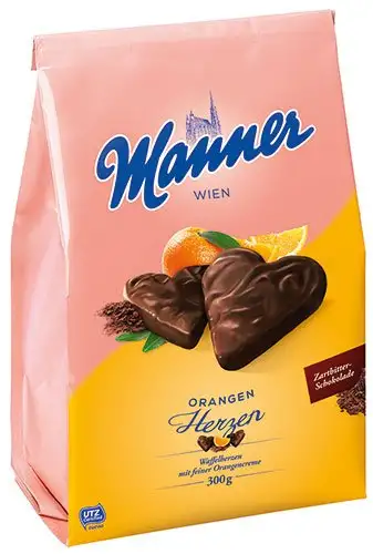 5x Manner - Herzen Orange UTZ - 300g