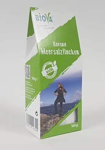 2 x BIOVA Gourmet Salz Havsnø norwegische Havsno Meersalzflocken 2 x 100g aus Norwegen Feinkost Salz