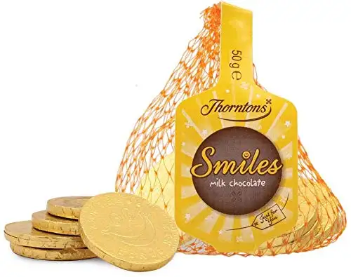 Thorntons englische Schokolade Vollmilchschokolade Goldmünze Smiles Bag 50g Weihnachten und Chanukka