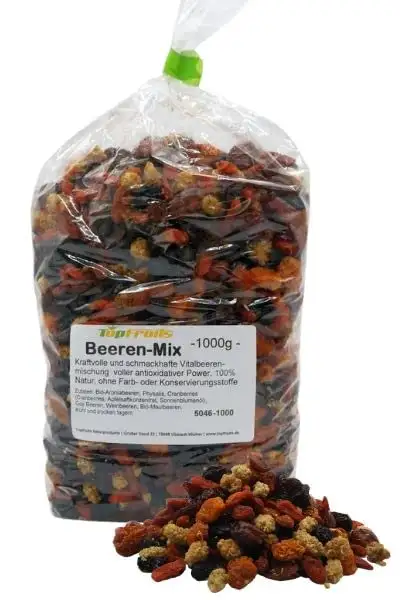 Topfruits Beeren-Mix - das frisch vitale Superfood - 100% Natur - 1Kg