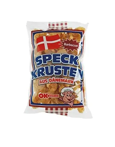 Speckkrusten aus Dänemark Barbecue BBQ Geschmack 150g Chicharrón Schweineschwarte gebacken