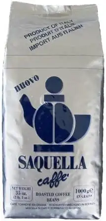 Saquella Miscela Blu stark, cremig, Robust, präsent im Nachgeschmack - 1 Kg ganze Bohne
