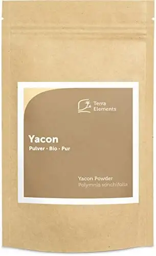 Terra Elements Bio Yacon Pulver, 200 g I Yacon-Wurzel aus Peru I Mit Fruktooligosacchariden (FOS) I 100% rein I Vegan I Rohkost
