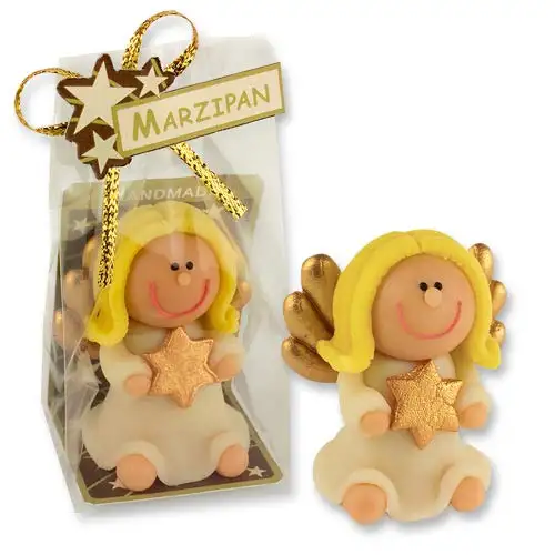 2 Engel aus Marzipan | Essbar | Einzeln verpackt | Geschenk