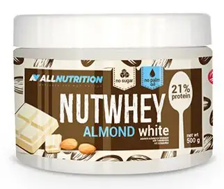 ALLNUTRITION Nutwhey Peanut Butter Erdnussbutter Aufstrich Proteine Frühstück 500g (Almond White - Mandel)