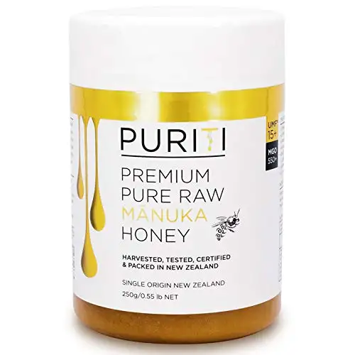 PURITI Manuka-Honig MGO 550+ 250g aus Neuseeland - zertifiziert, laborgeprüft, reines Naturprodukt, frei von Zusatzstoffen, Premium Qualität
