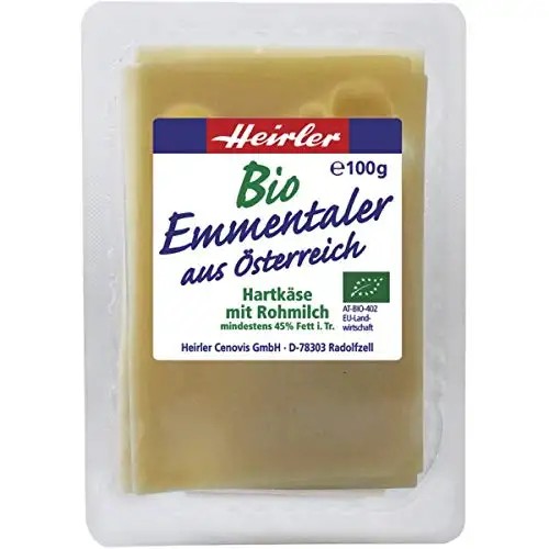 Heirler Emmentaler, geschnitten inkl. Kühlverpackung (100 g) - Bio