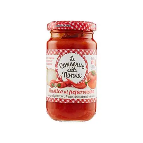 Le Conserve della Nonna - Rustikale Peperoncino-Sauce - Tomatensauce mit würzigem Chili- 100% italienischem Produkt - Ideal zur Verbesserung Ihrer Pasta - 190 Gramm
