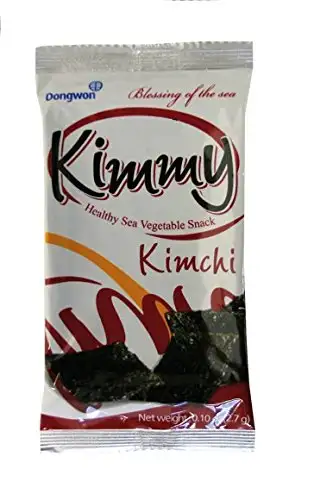 6er Pack ~ KIMMY Gewürzter Seetang Nori mit Kimchi, getrocknet und geröstet; geschnitten [6x 21,6g = 129,6g]