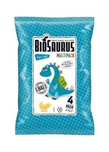 Mais-Chips Dinosaurier mit Meersalz glutenfrei BIO 4x15 g BioSaurus