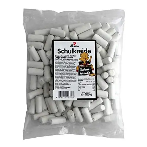 Schulkreide, dragiertes Lakritz Konfekt, Tüte, 400 g, Rexim