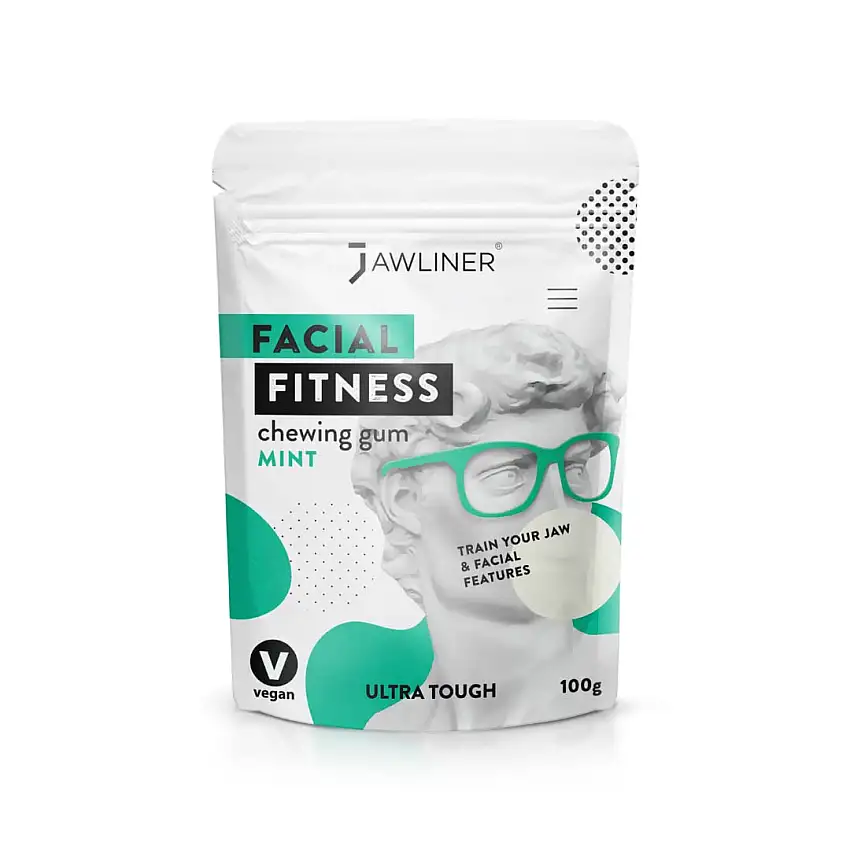 JAWLINER Fitness Kaugummi Zuckerfrei - 2 Monats Packung, hartes Jawline Kaugummi Großpackung, Jaw Gum Jawline Trainer ohne Titandioxid, Kiefer Trainer um deinen Kiefer zu definieren (Minze)