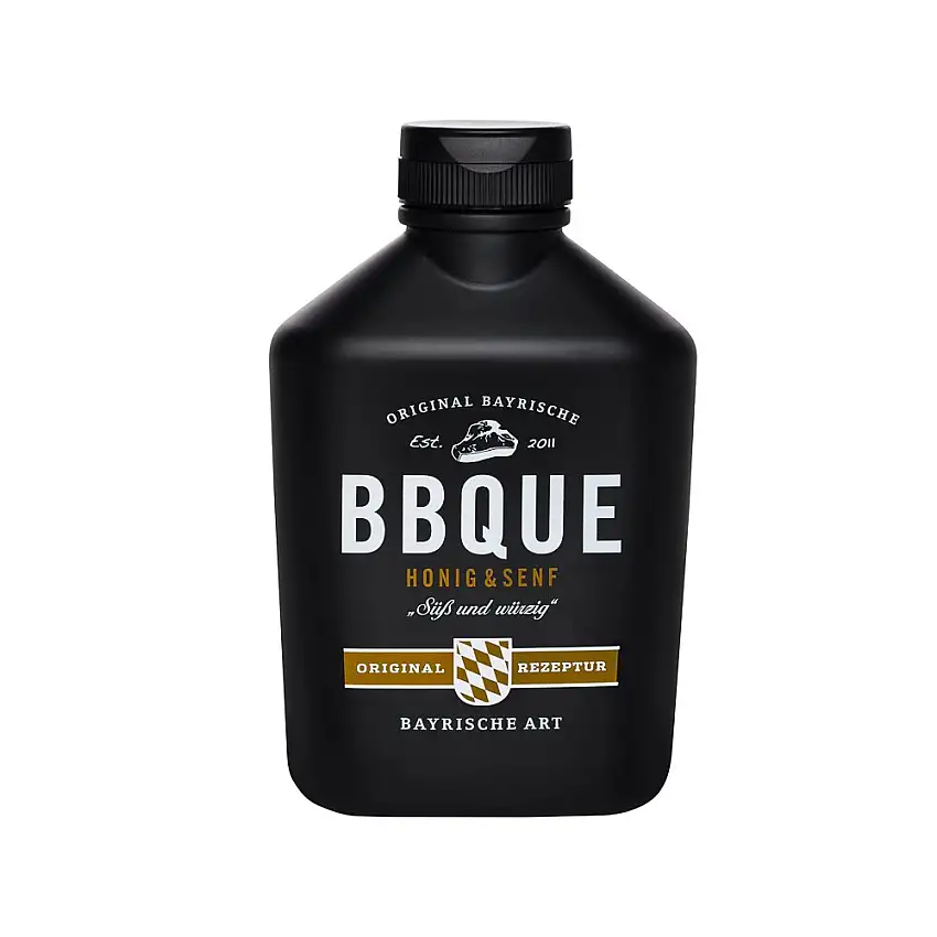 BBQUE Bayrische Barbecue Sauce Honig & Senf - 400ml – würzig-süß – regionale Produktion